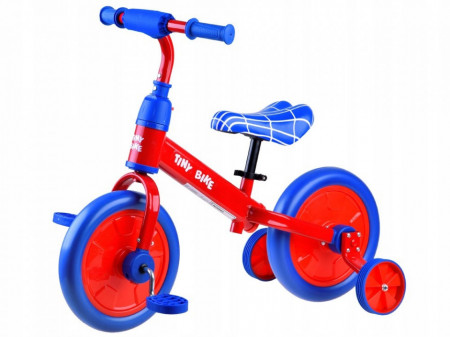 Bicicleta pentru copii, Tiny Bike, 3in1, cu pedale si roti ajutatoare, Spider