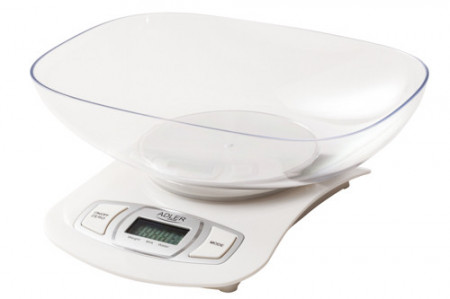 Cantar de bucatarie cu bol, 1.5 litri, 5 kg, Adler AD-3137W