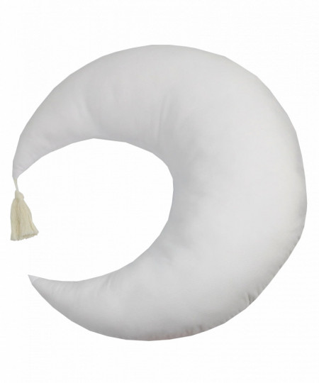 Perna de Alaptare Multifunctionala, Koell, in Forma de Luna, Alb, 70 x 55 cm