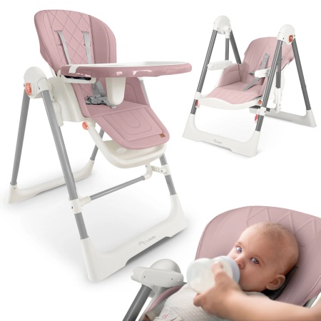 Scaun de masa reglabil, multifunctional, 3in1, transformabil in leagan, Nukido, Elite, Roz