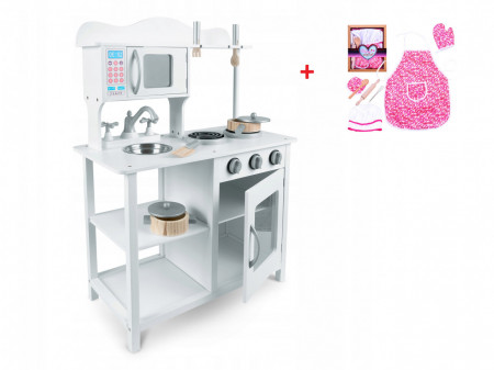 Set Bucatarie din lemn pentru copii, 60 x 30 x 85 cm, Ricokids, RC-835 + Sort Micul Bucatar