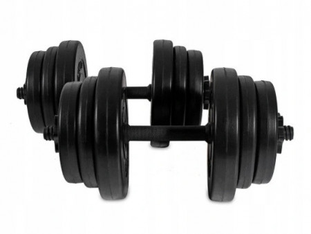 Set Gantere Pentru Exercitii, 20 kg, cu 2 Tije, 12 Greutati, Modern Home, H2X10