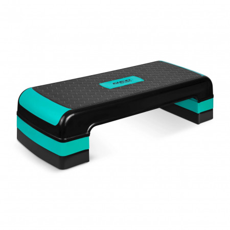 Stepper pentru exercitii, ajustabil, 3in1, sarcina mxima 200 kg, covoras pentru exercitii inclus, Neo-Sport, Turcoaz