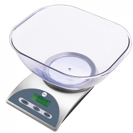 Cantar de bucatarie cu bol, capacitate 3 L, gretate maxim 5 kg, indicator LCD, Eldom WK340u