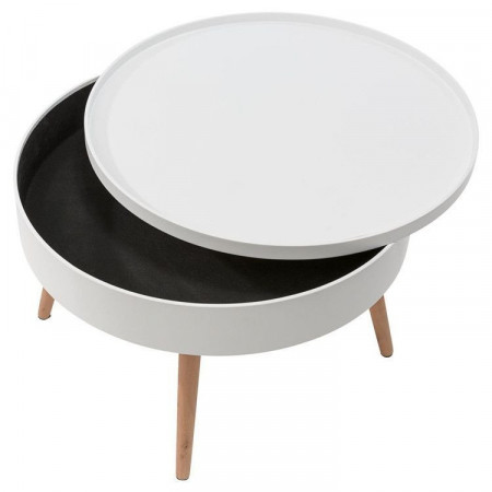 Masa de cafea rotunda cu spatiu de depozitare 60cm, Modern Home