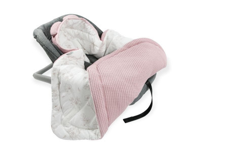 Paturica pentru Infasat Bebe in Scaun Auto, 91 x 91 cm, Fixata Cu Sistem Velcro, Tiny Star, Sweet Love