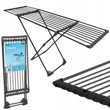 Uscator Telescopic Pentru Rufe, Massido, Ursula, suprafata 20 m, cu roti, Negru