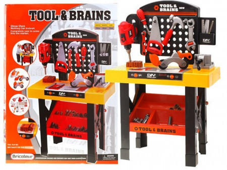 Atelier de lucru pentru copii, Tool & Brain, cu 32 de accesorii, Jokomisiada, ZA0513