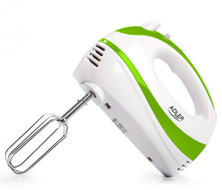 Mixer de mana, 5 Viteze, Functie Turbo, Alb/Verde, Adler AD 4205