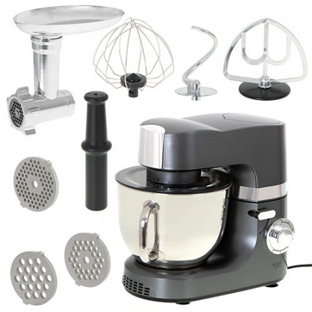 Robot de bucatarie planetar, Adler XXL 4 in 1, 2200 W, capacitate 7 L, mod Pulse, 4 functii, inox, AD-4221, BM-600