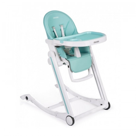 Scaun de masa multifunctional, pliabil, cu functie de balansare, Ricokids, Tugo, Alb cu Albastru