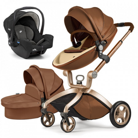 Set 3 in 1 - Carucior Hot Mom Premium Coffee 2 in 1 + Scoica auto Joie Gemm Shale
