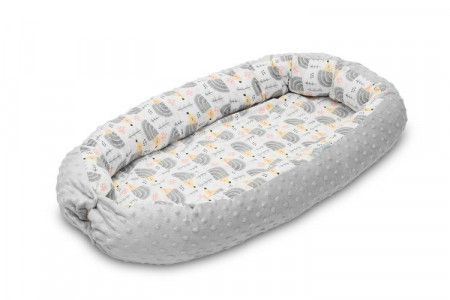 Cosulet cuib bebelus Minky bumbac 70x30 cm Sensillo Arici Gri