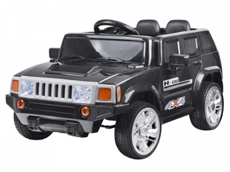 Masinuta electrica pentru copii, 2 motoare 12V , 2 baterii 6V/4Ah, telcomanda 2.4Ghz, Hummer Velocity, Negru