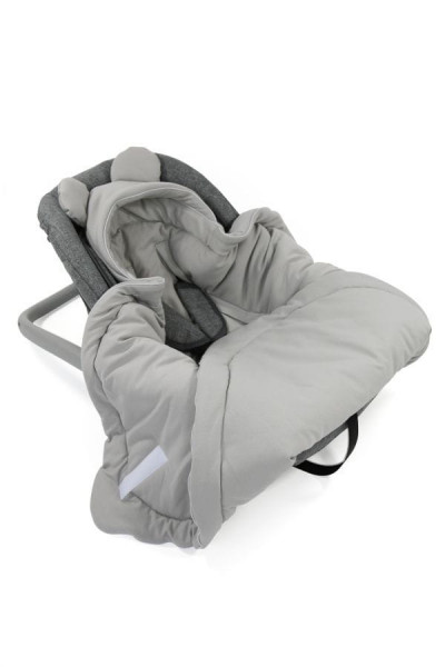 Paturica pentru Infasat Bebe in Scaun Auto, 91 x 91 cm, Fixata Cu Sistem Velcro, Tiny Star, Smoky