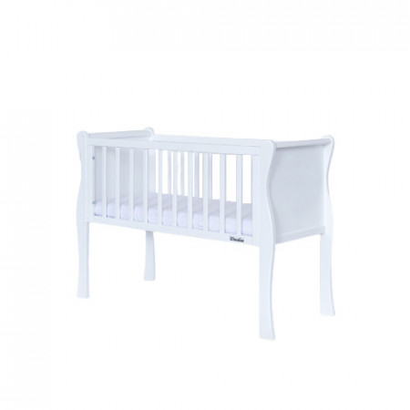 Patut suplimentar pentru copii, 90 x 40 cm, din lemn de pin, laterale MDF, Woodies Safe Dreams, Noble Crib, Alb