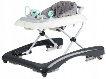 Premergator interactiv pentru copii, Ecotoys, 2 in 1, impingator educativ, Gri