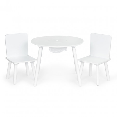 Set Masa Cu Doua Scaune Pentru Copii, de la 3 ani, Ecotoys, WH135, Culoare Alba