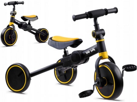 Bicicleta de echilibru pliabila pentru copii, multifunctionala, 3in1, Tiny Bike, Yellow