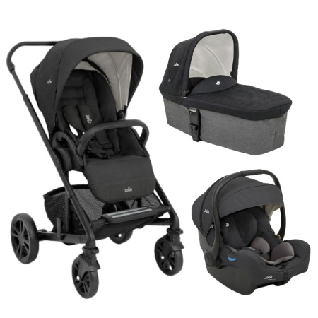 Carucior pentru copii multifunctional Joie 3 in 1 Chrome/ i-Gemm Shale (Carucior Chrome Shale+ Landou Shale+ scoica i-Gemm Shale)