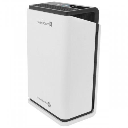 Purificator de aer profesional, Webber, 05AP8650, cu 2 viteze de ventilatie, mod automat, ionizare, sterilizare UV, senzor, filtru antibacterian Hepa, conectare aplicatie Smart Life, panou tactil, Alb
