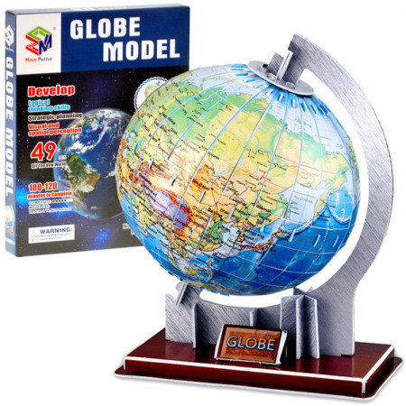 Puzzle educational 3D, Globul pamantesc, 49 de piese