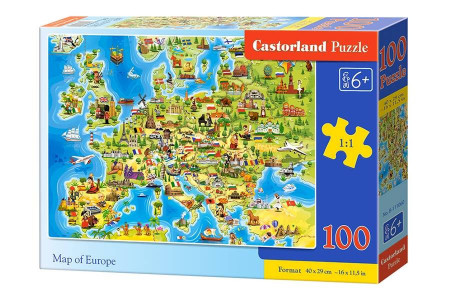 Puzzle pentru copii, Harta Europei, 100 de piese