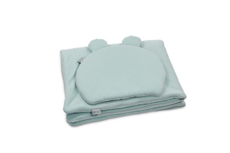Set Paturica si perna cu urechi, pentru copii Tiny Star Fresh, 100 x 75 cm