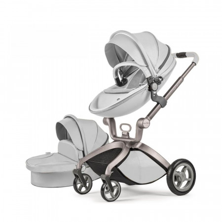 Carucior Copii Hot Mom Premium Grey 2 in 1, varsta intre 0 - 36 luni, elegant, confortabil, sigur si usor de folosit