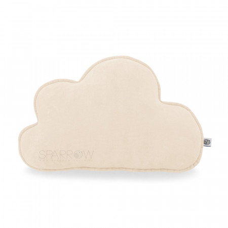 Perna decorativa din bumbac velur, moale, sub forma de Nor, 40 x 30, Sparrow, Cloud, Almond