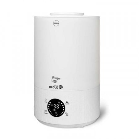 Umidificator de aer Eldom, NU40 ATMA, aromaterapie, ionizare naturala, temometru, panou tactil, telecomanda, rezervor 2,8 L cu lumini colorate, pentru camera de 35 m2,