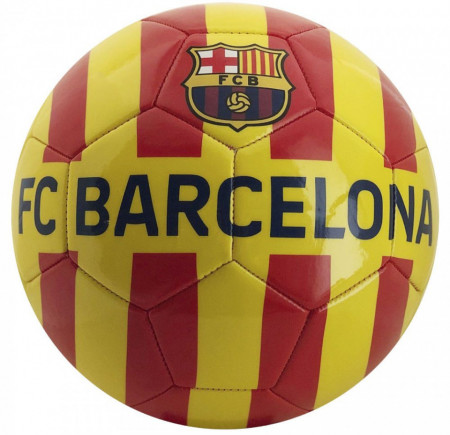 Minge de fotbal FC Barcelona CATALUNYA Yellow Red Stripes marimea 5