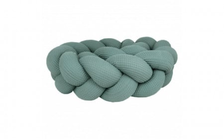 Protectie impletita pentru patut copii, cu Textura de Vafa, Waldin, Verde, 210 cm