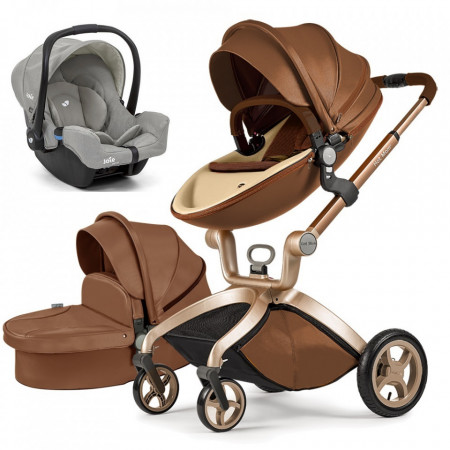 Set 3 in 1 - Carucior Hot Mom Premium Coffe 2 in 1 + Scoica auto Joie Gemm Pebble