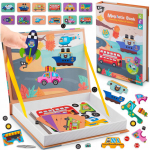 Carte magnetica, cu 66 de elemente, carduri cu 2 fete, Ricokids, RK-770, Vehicule - Img 3