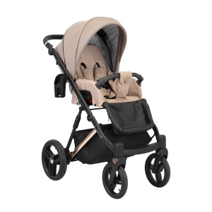 Carucior pentru copii, 3 in 1, Kunert, Lazzio, Premium, Cooper Frame, cu geanta, accesorii, Cappuccino + Scaun auto Cosmo Black + Adaptori - Img 3