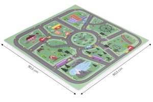 Covoras Mare Din Spuma Pentru Copii, 90,5 x 90,5 cm, Oras, 21 bucati, EcoToys, ECOEVA021 - Img 5