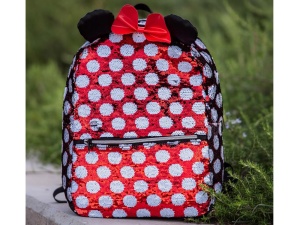 Ghiozdan pentru copii, Disney, Minnie Mouse, 2 fermoare, cu paiete, 40cm, AP0007 - Img 6
