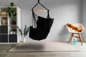 Hamac Brazilian De Gradina Tip Scaun, 115 x 95 cm, Sarcina Max 150kg, Pentru Casa si Gradina, Modern Home, Negru - Img 5