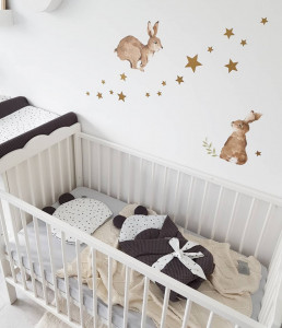 Husă pentru saltea de înfășat bebe 50×70 cm, din bumbac, cu elastic, Tiny Star Confetti Graphite - Img 8