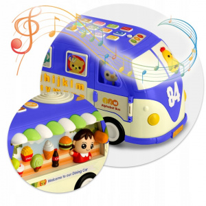 Jucarie educativa Autobuz RK-741 Ricokids, sprijina dezvoltarea abilitatilor motorii si invatarea, 34 x 14 x 15,5 cm, Albastru - Img 8