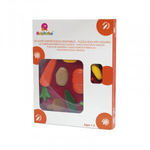 Jucarie sortator forme 3D din cauciuc natural Legumele, Rubbabu - Img 2