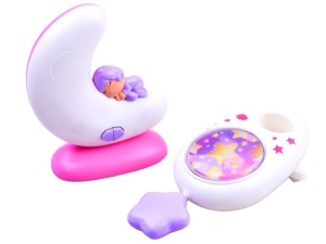 Lampa de veghe + Cutie muzicala, pentru camera copilului, Semi-Luna, ZA2645 ROZ - Img 2