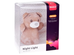Lampa de veghe din Plus, pentru camera copilului, cu 4 lumini colorate, Ursulet, Maro - Img 2