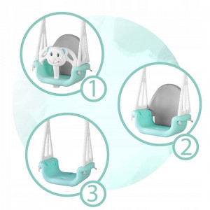 Leagan modular pentru copii, pentru interior - exterior, Ricokids, 3in1, greutate maxima 30 kg, 1 - 7 ani, Turcoaz - Img 7