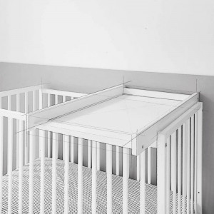 Masa De Infasat Din Lemn, Atasabila La Patut Bebe, Woodies Safe Dreams, Cot Top Changer, 86 x 51 x 7 cm, Alba - Img 3