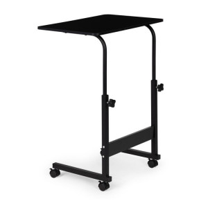 Masa pentru laptop, multfunctionala, cu roti, Modern Home, cadru metalic, blat MDF, Negru