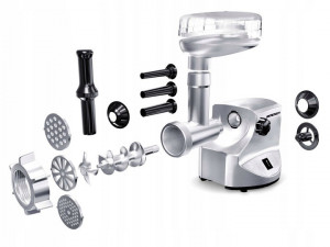 Masina electrica profesionala de tocat carne, Berdsen, 1800W, 2 kg/min, accesorii pentru tocat si feliat, BM601, Alba - Img 7