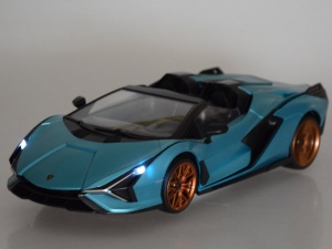 Masinuta cu telecomanda Lamborghini Sian, cu licenta, scara 1:12, cu lumini, 24 cm, Jokomisiada, RC0659 NI - Img 7