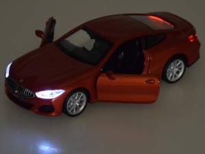 Masinuta metalica pentru copii, BMW M850i Coupe, cu lumini si sunete, 14 cm, Jokomisiada, ZA4612 - Img 5